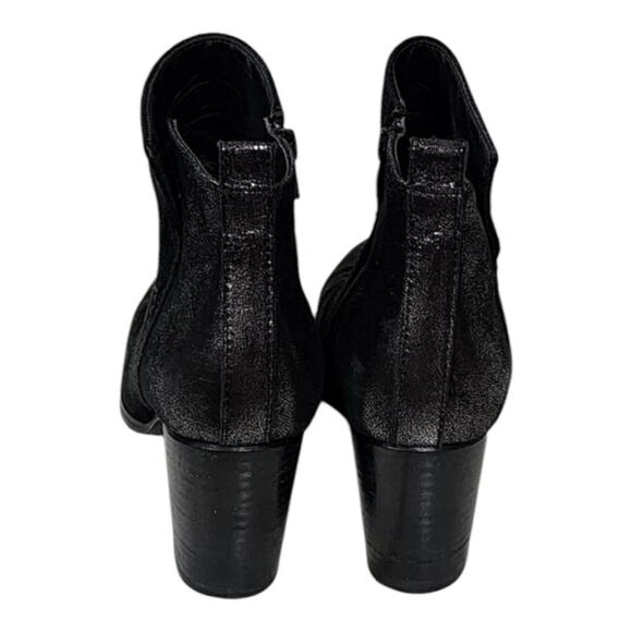 Paul Green rocking ankle boots black suede and metallic leather women's Size 7.5 - Picture 3 of 13